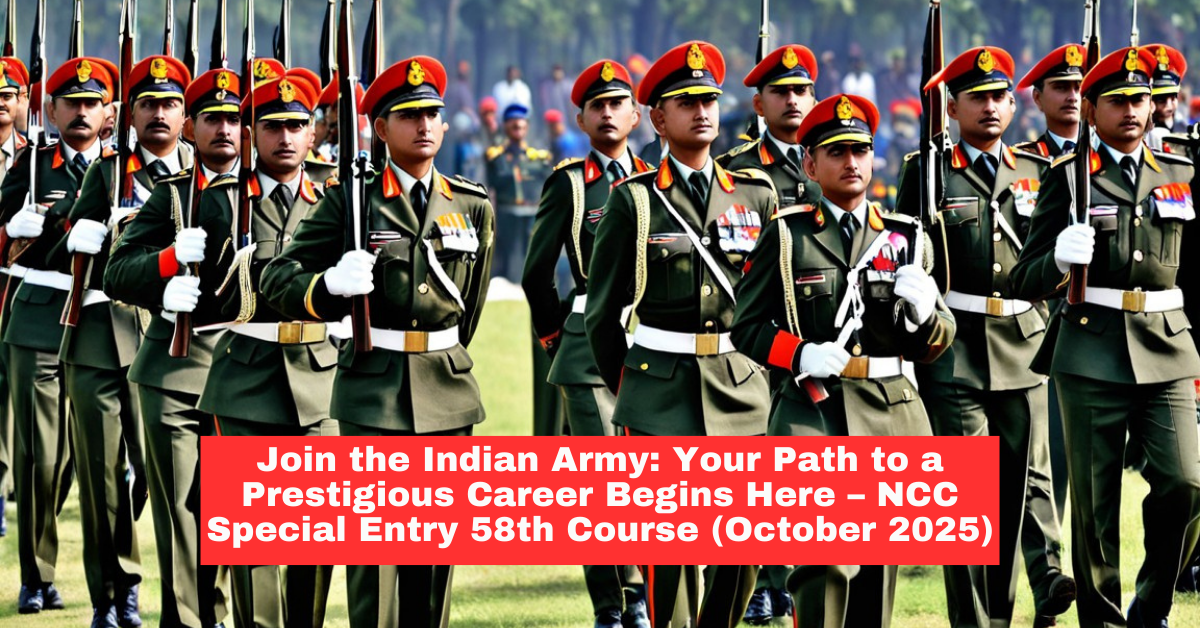 Join Indian Army: NCC Special Entry Scheme 58th Course (October 2025)